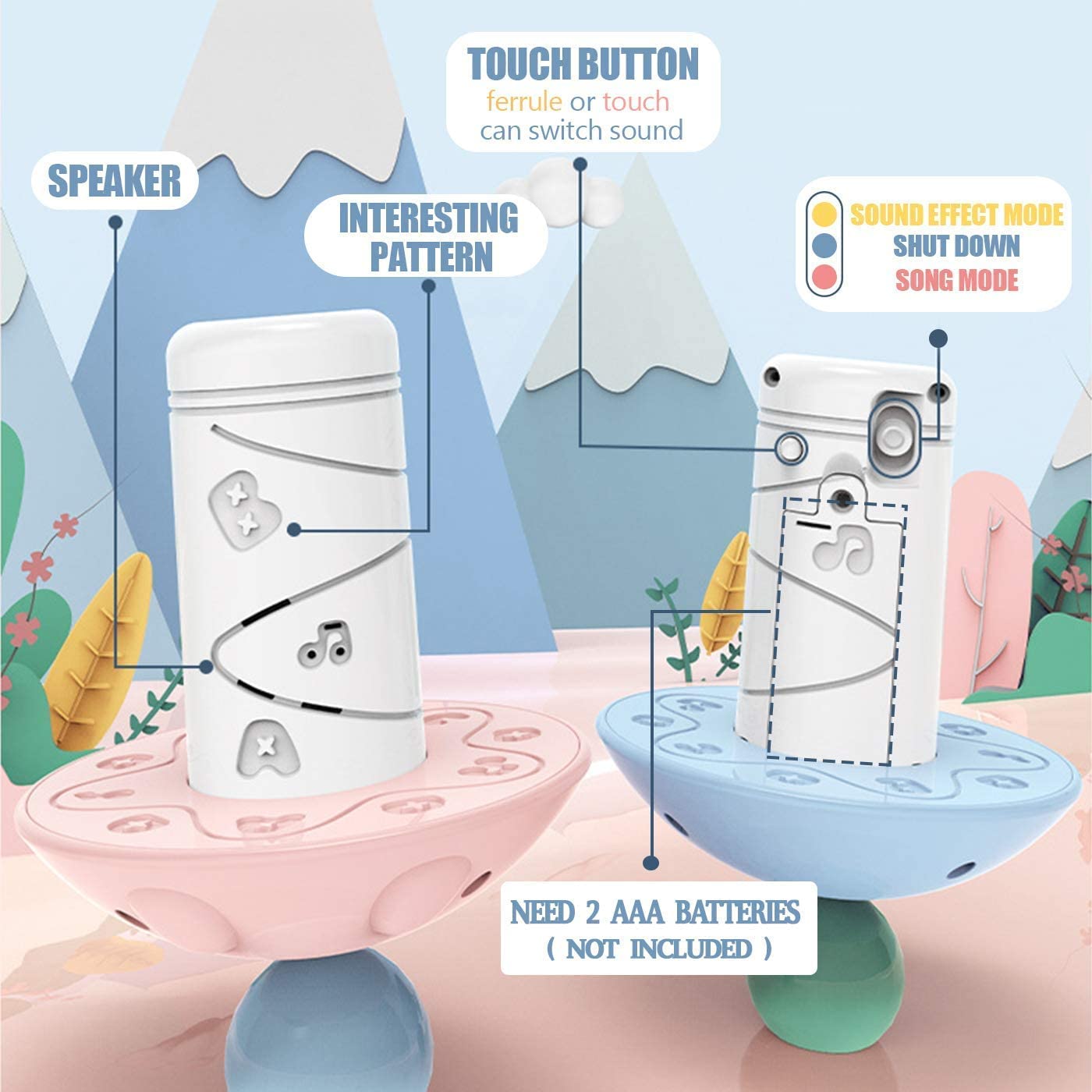 Baby Rattles, Stacking Ring Toys for 6 to 12 Months Girls Boys ,Music Toys for 18 Months, Early Learning Toys for Toddlers, Gift for Newborn Infants 0-18 Months (Pink)