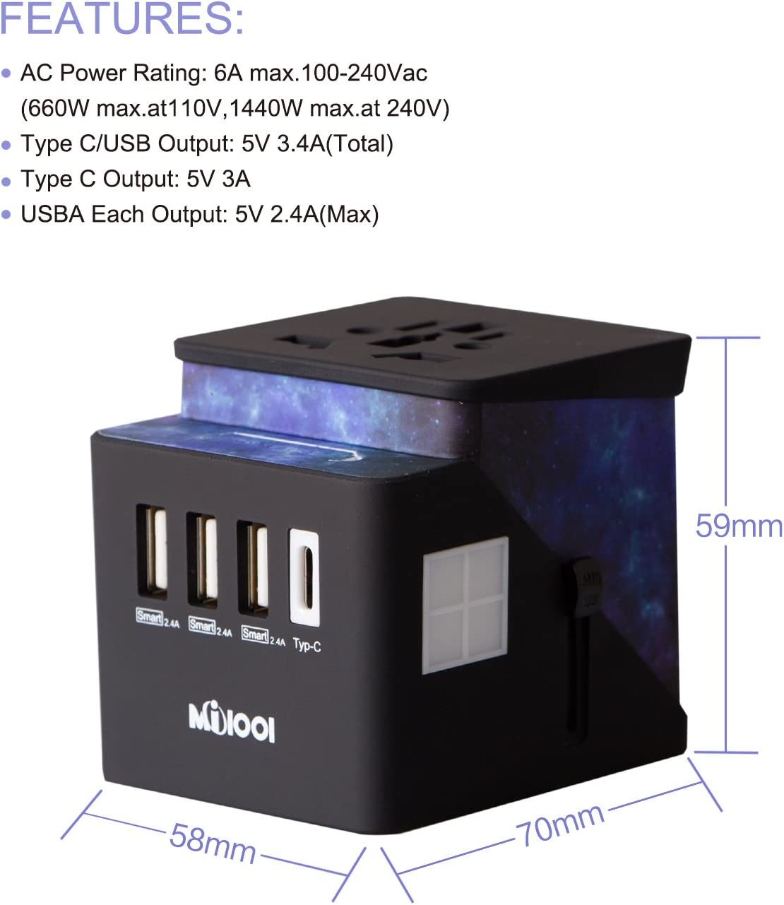 Universal Travel Adapter Power Adapter All in 1 European Travel Converter 3 USB - Deal of Month