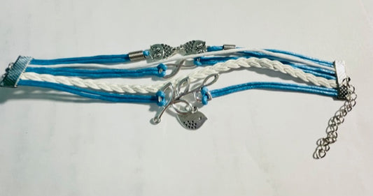 Cute Fashion owl and leaf charms Bracelet NEW