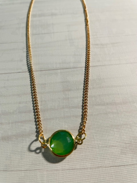New Green Round Multi Layer Pendant Necklace, Fashion Pendant Necklace