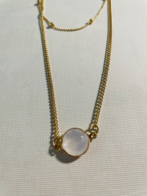 New White Pendant Round Multi Layer Pendant Necklace, Fashion Pendant Necklace