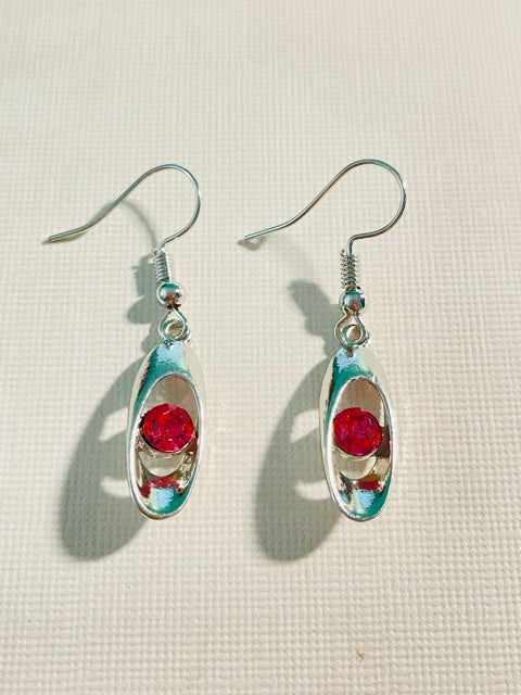 NEW Fashion Beautiful Red Gemstone Pierced Earrings