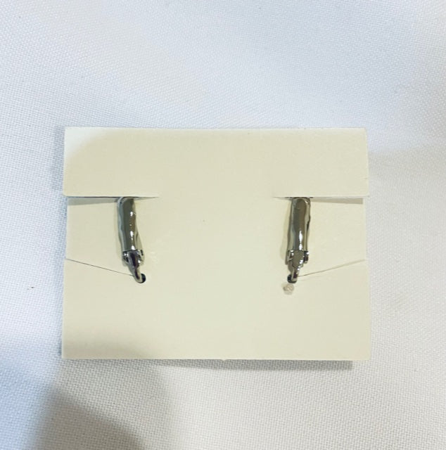 AVON Vintage Crescent Sparkle Silver Tone Clip Earrings NEW in BOX