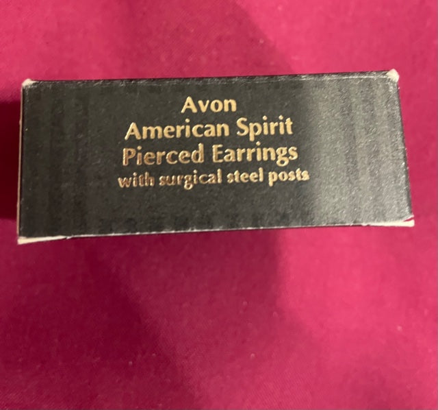 AVON Vintage American Spirit Pierced Earrings with Surgical Steel Posts NEW in BOX 1992