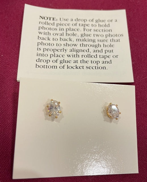 AVON Vintage Beautiful Precious Metal Diamond Pretenders Pierced Earrings with Surgical Steel Posts NEW in BOX 1991