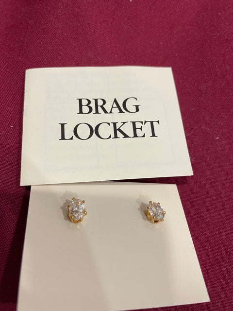 AVON Vintage Beautiful Precious Metal Diamond Pretenders Pierced Earrings with Surgical Steel Posts NEW in BOX 1991