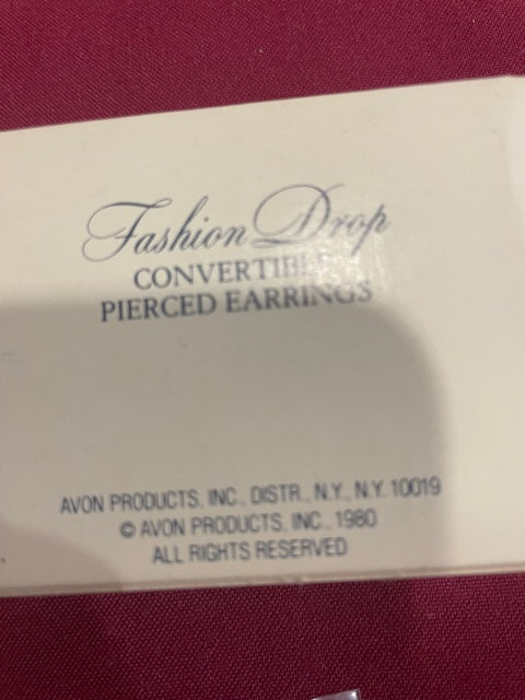 AVON Beautiful Fashion Drop Convertible Pierced Earrings NEW in BOX
