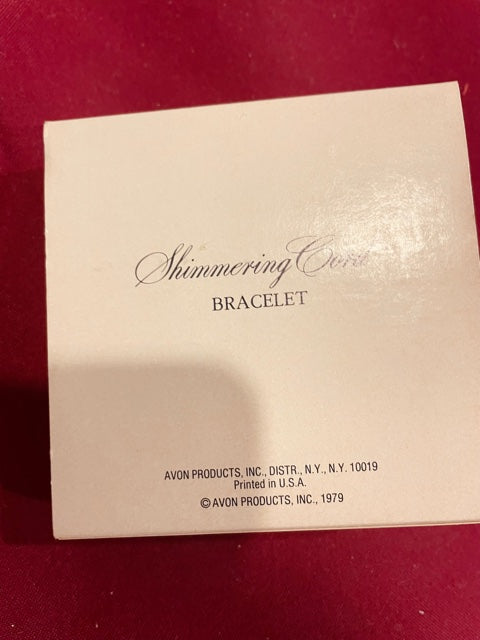 AVON Vintage Classic Style Shimmering Cord Gold Tone Bracelet New in Box