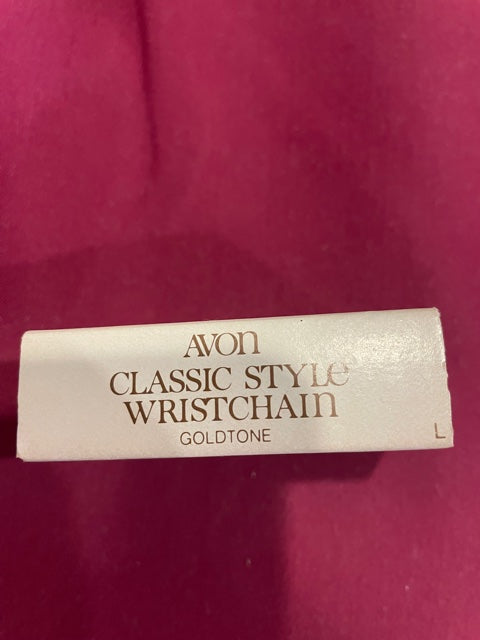 AVON Vintage Classic Style Wrist chain Gold Tone Bracelet New in Box
