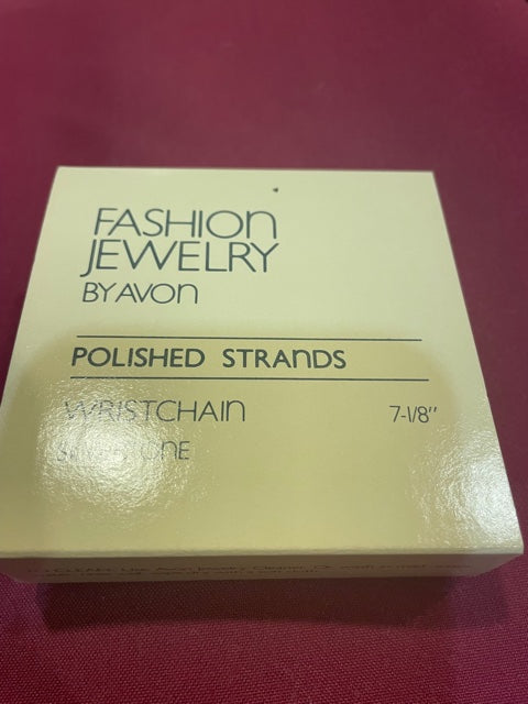 AVON Vintage Beautiful Silver Tone Polished Strand Bracelet 7-1/8'' New in Box