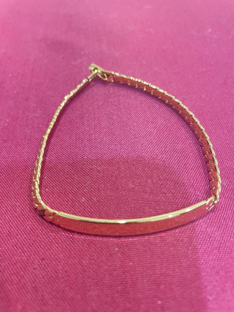 AVON Vintage Beautiful Gold Tone Polished Bar Wrist Chain Bracelet New in Box