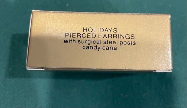 AVON Beautiful Holiday Candy Cane Convertible Pierced Earrings NEW in BOX