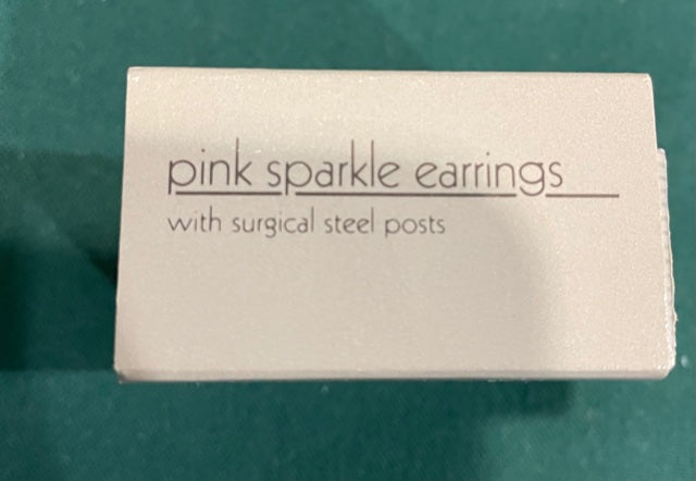 AVON Beautiful Pink Sparkle Earrings with Surgical Steel Posts Earrings NEW in BOX