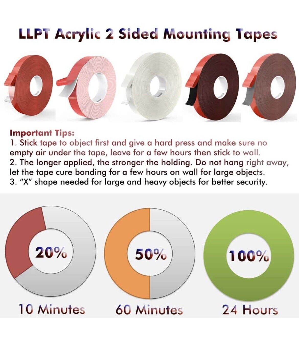 Double Sided Tape 0.4 inch x 108 ft Acrylic Waterproof Strong Mounting Tape - Deal of Month