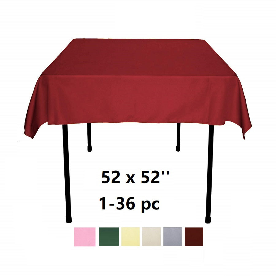 Polyester Square Tablecloth 52'' x 52'' Wedding Banquet Polyester Table Cover - deal of month