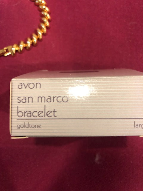 AVON Vintage San Marco Gold Tone Bracelet New in Box