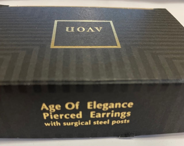 Vintage AVON Age of Elegance Dangles Earrings with Surgical Steel Posts NEW in Box 1994