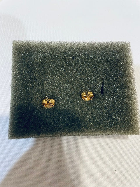 NEW AVON Vintage Cute Gold and Blue Sparkle Star Pierced Earrings with Surgical Steel Post