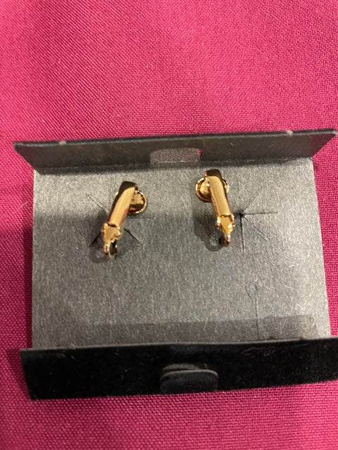 AVON Vintage Gold Tone Double Loop Doorknocker Clip Earrings NEW in BOX 1996