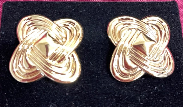 AVON Vintage Tailored Knot Clip Earrings Large NEW in BOX 1992