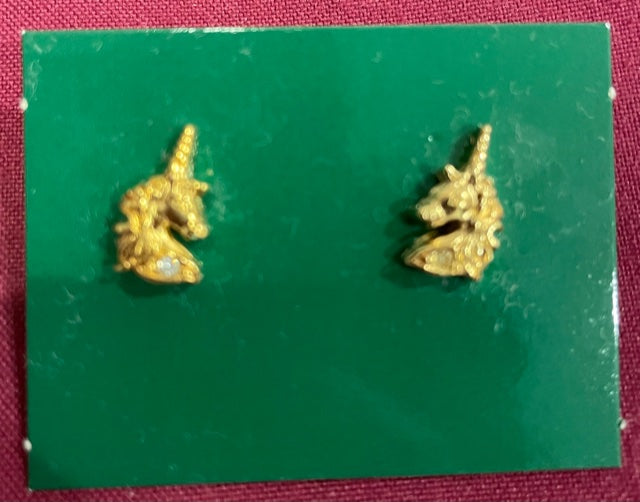 AVON Vintage Gorgeous Magical Unicorn Earrings with Surgical Steel Posts New in Box