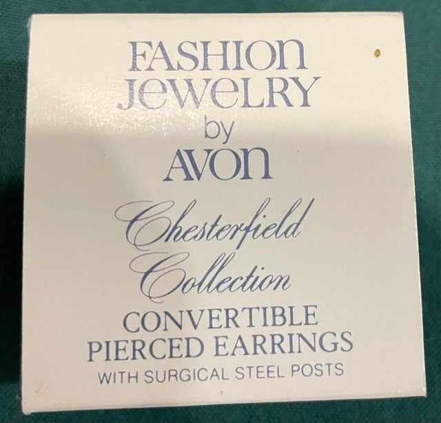 AVON Beautiful Chest field Collection Convertible Pierced Earrings NEW in BOX