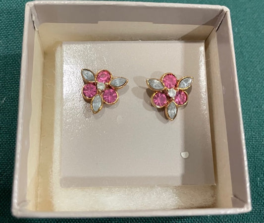 AVON Beautiful Pink Sparkle Earrings with Surgical Steel Posts Earrings NEW in BOX