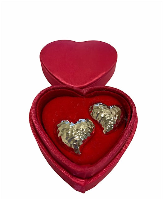 Vintage AVON Precious Heart Earrings Silver Plated