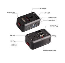 Load image into Gallery viewer, Universal Travel Adapter QC 3.0 Power Adapter All in 1 Europe Travel Converter - deal of month
