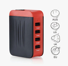 Load image into Gallery viewer, 4 USB Travel Adapter Plug Charger Converter Portable AC Power 24W 4.8A 4 Ports - Deal of Month
