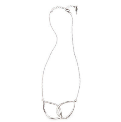 Chloe + Isabel Interlocking Double Oval Teardrop Necklace N048 Silver Plated - Deal of the Month