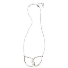 Load image into Gallery viewer, Chloe + Isabel Interlocking Double Oval Teardrop Necklace N048 Silver Plated - Deal of the Month
