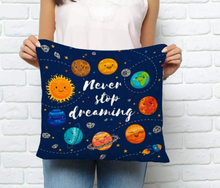 Load image into Gallery viewer, Planet Throw Pillow Case Solar System Star Dark Blue Square Cushion Cover 16&#39;&#39; - deal of month
